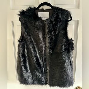 St John faux fur vest